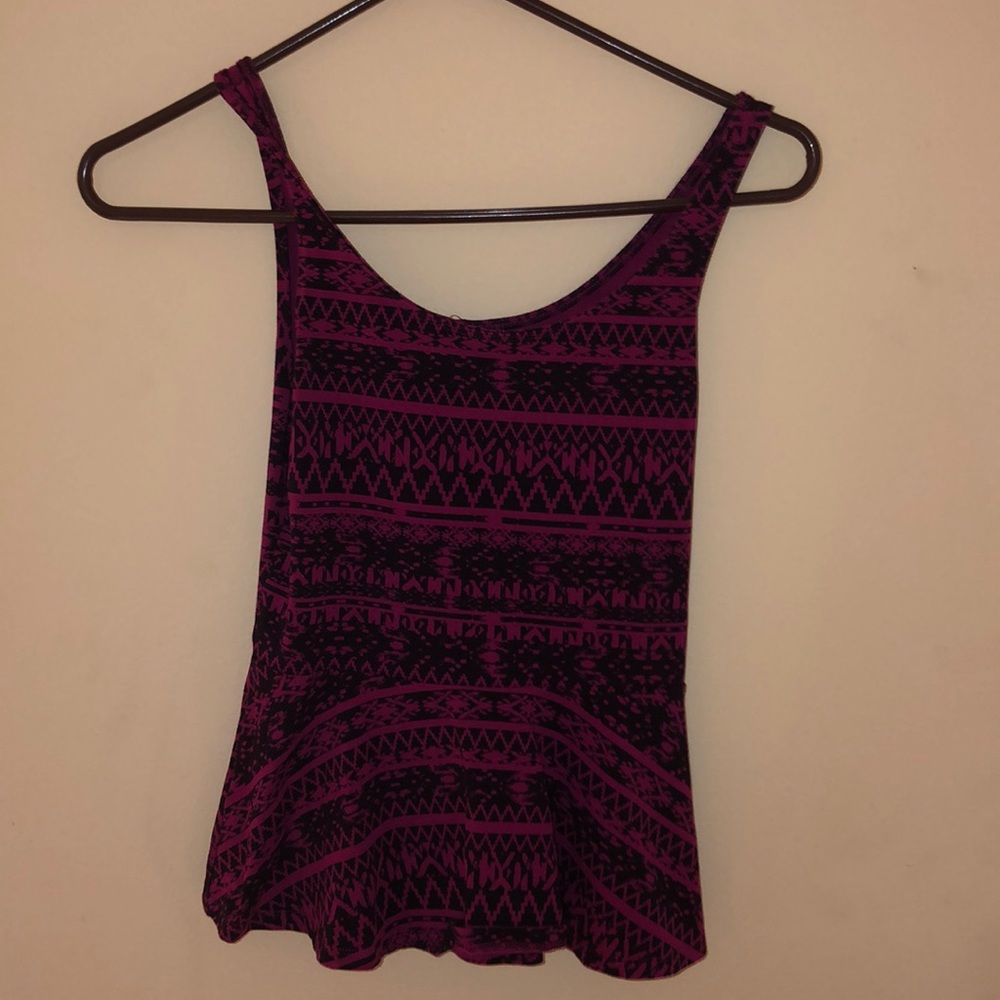 purple and black tank top